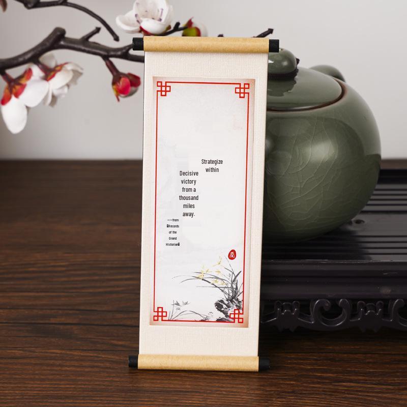 Calligraphy Series Wooden Scroll Refrigerator Magnet - Cultural Gift