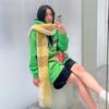Long Tassel Thickened Scarf Versatile Four Color Rainbow Winter Plaid Shawl