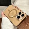 Luxury Gold Magsafe Transparent Case For iPhone 11 12 13 14 15 16 Pro Max Plus Magnetic Wireless Charge Shockproof PC Hard Cover