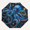 Galactic Octopus: Celestial Art PrintUmbrella, Portable 3-Fold Compact Umbrella,Christmas Gift ES540