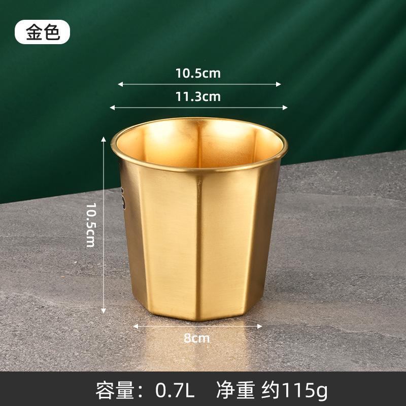 304 Stainless Steel Mini Ice Bucket Bar KTV Snack Bucket French Fry Bucket Household Kitchen Storage