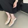 Spring 2025 new one-word with soft sole square head versatile flat-soled single shoes women's fashion shallow mouth Mary Jane shoes