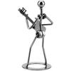 Walfront Metal Musician Guitar Player Statue Musical Instrument Guitar Collectible Figurine Home Cafe Counter Office Book Shelf Decor for Adult