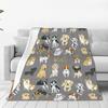 Cartoon animal patterns digital-printed polyester Bedroom velvet flannel soft sofa cover blanket Fleece cover blankets for beds