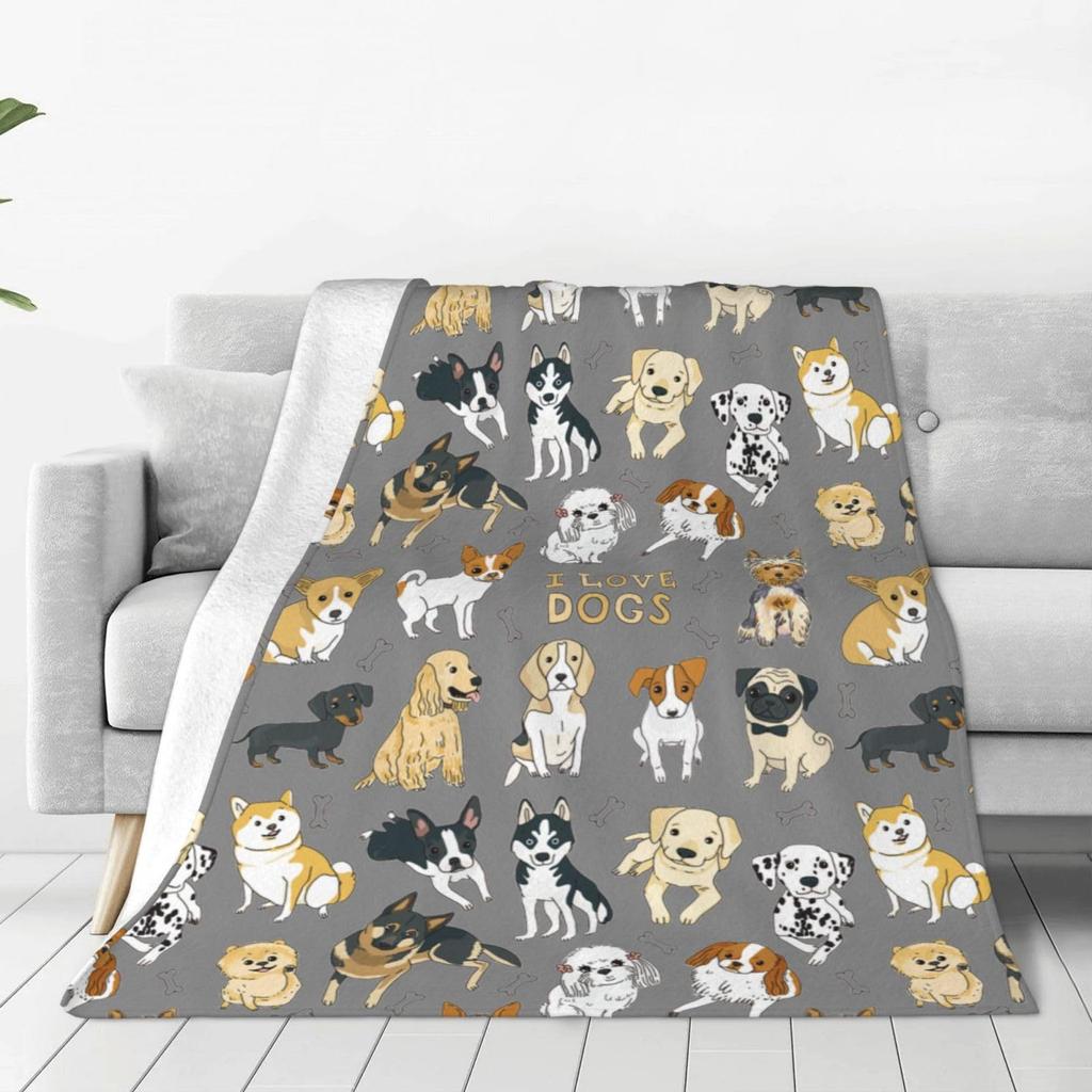 Cartoon animal patterns digital-printed polyester Bedroom velvet flannel soft sofa cover blanket Fleece cover blankets for beds
