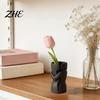 Creative Artistic Hollow Vase Couple Embracing Abstract Vase, Matte Black Decorative Sculpture, Modern Style Flower Vessel for Bedroom Living