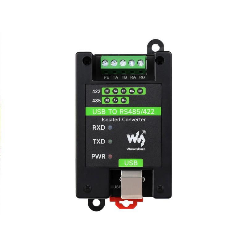 Industrial USB to RS485/RS422 Isolated Converter with Multiple Protection Circuits; Supports Wall and Rail Mounting.