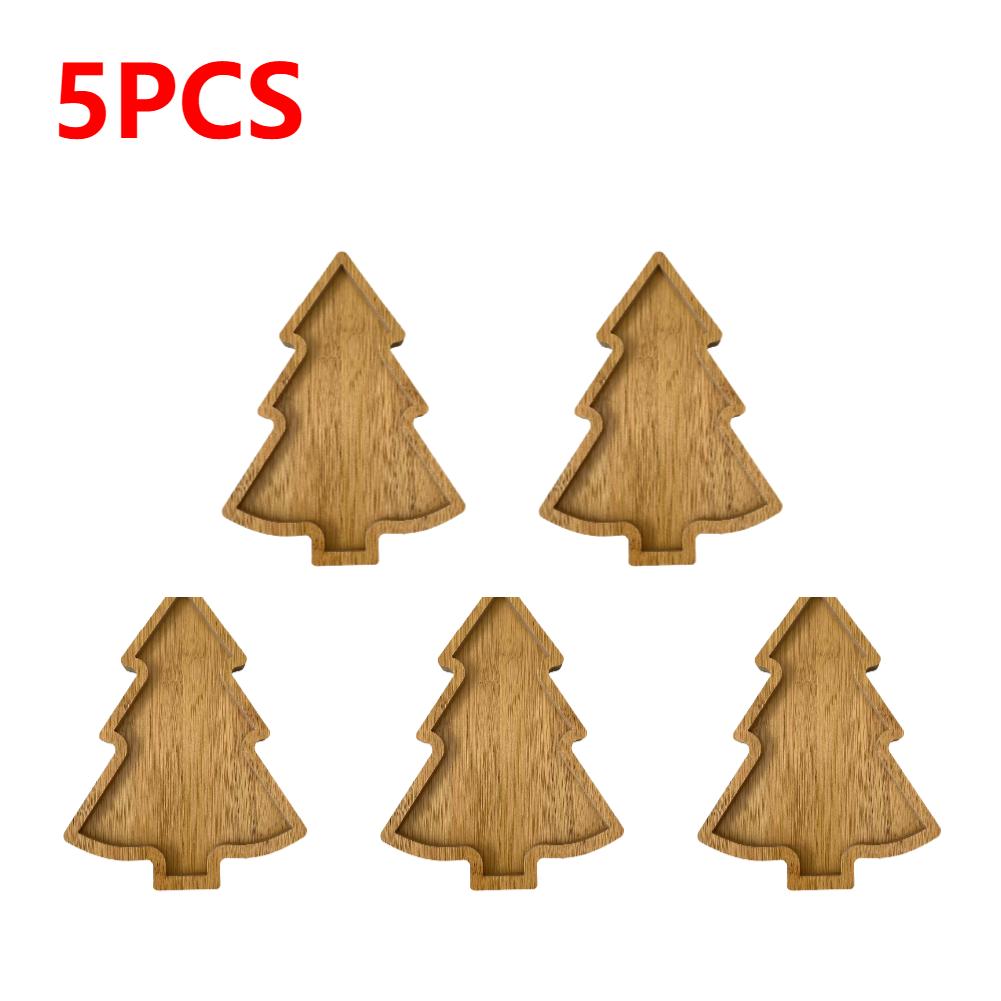 1-5 STÜCK Holz Weihnachtsgeschirr Charcuterie Restaurant Dessertbrett Weihnachtsbaum Tablett Teller für Essen Vorspeisen Desserts Snacks