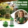 Outdoor Adjustable Iron Bird Feeder with Mesh Design and Squirrel Resistant Structure for Garden and Backyard Use Hanging Installation