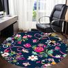 1pc Floral Pattern Office Round Area Rug, Under Office Chairs Bedroom Living Room Home Decor, Room Deco