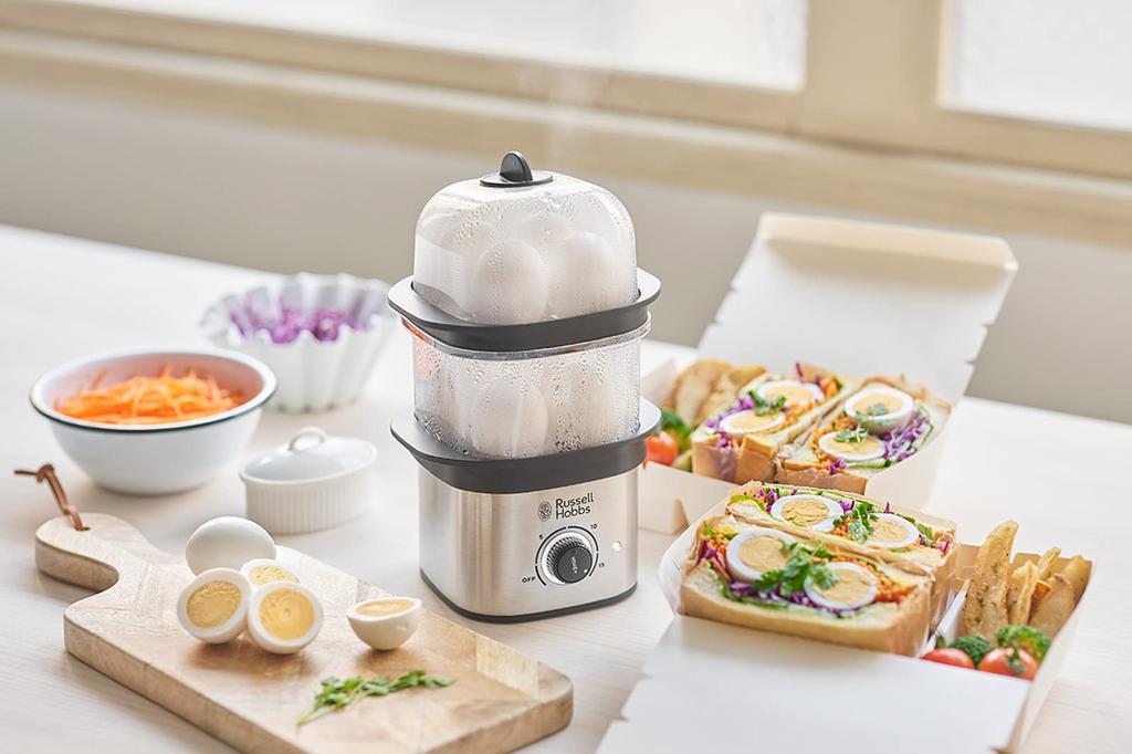 Oishi & Associates Russell Hobbs Electric Steamer, Egg Boiler with Timer, Easy to Use (Just Leave It), Silver, 3000JP