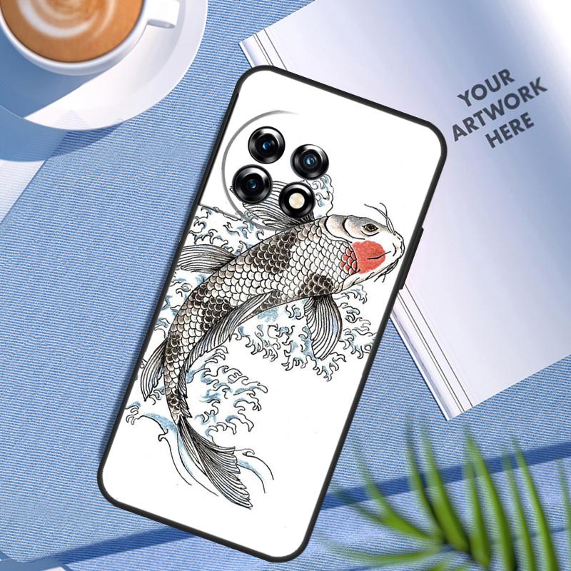 Koi Carp Fish Painting Case For OnePlus 12 11 10 Pro 8T 9R 10R 10T 12R OnePlus Nord CE 2 Lite 2T 3 N20 N100 Cover
