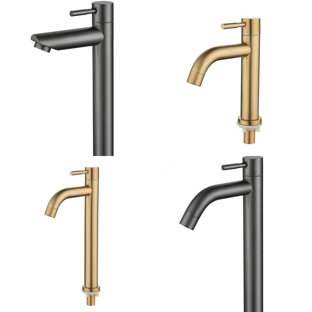 Grifo de Lavabo de Baño Moderno Minimalista de Acero Inoxidable con Monomando para Uso Doméstico