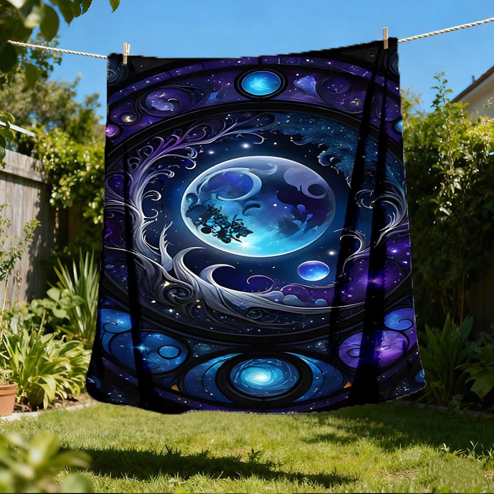 Celestial Dreamscape Outdoor Blanket, Soft And Comfortable Blanket, Casual Warm Outdoor Blanket, Camping Travel Blanket, Good Birthday Gift 1169