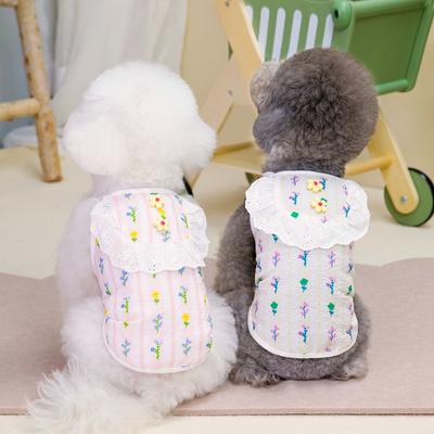 Haustier Hund Sommer Neu Pastoral Niedlich Klein Frisch Kirsche Spitze Hosenträger Teddybär Kleiner Hund Kleidung