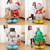 Large Base Christmas Tree Decoration with Santa, Reindeer, and Snowman Balloons for Kindergarten