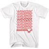 Weezer Red Repeat Band Name Logo W Men's T Shirt Rock Music Merch