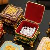 Mini Jewelry Storage Box Portable Square Organizer, Necklace Enamel Alloy Travel Storage Earrings Ring Dressing Table Display