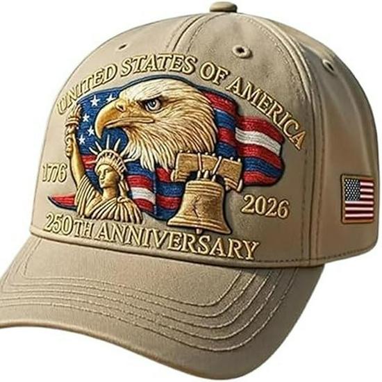 Limited Edition 250th Anniversary USA Eagle & Statue of Liberty Embroidered Baseball Cap, Unisex Adjustable