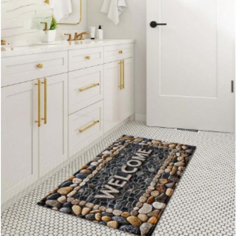 Welcome Home Doormat Mat with Stone Pattern Wooden A Living Room Texture Design Gifts Birthday Graduation Room Home Decoration