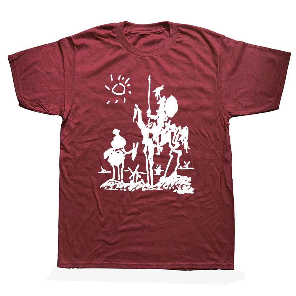 Men's T-Shirts Picasso Art Painting Funny Cotton Tee Shirt Short Sleeve Don Quixote knight T Shirts Clothes Birthday Present
