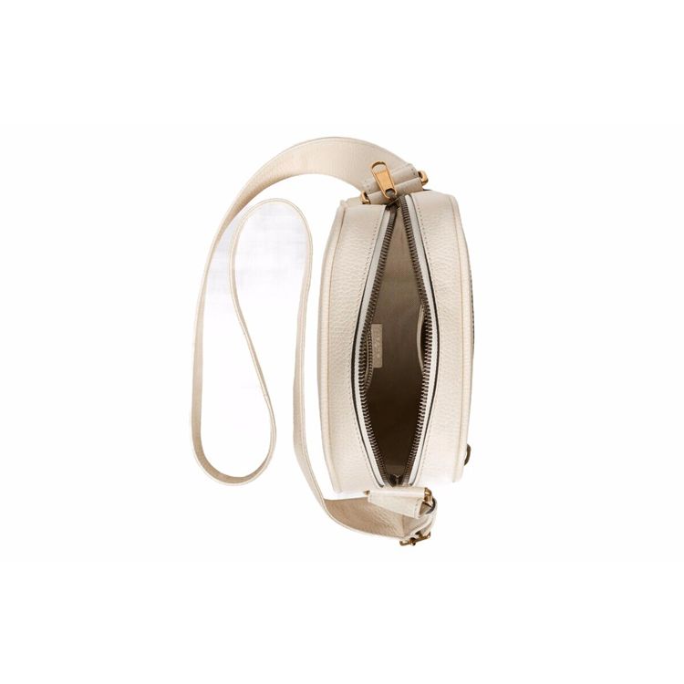 Gucci Print Vintage Logo Leather Camera Bag Unisex Shoulder Bag White 523591-0QRAT-8820