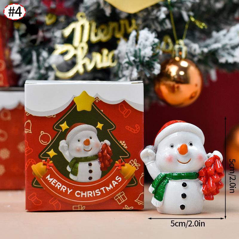 Christmas Decorations Resin Miniature Figurines Mini Santa Claus Snowman Xmas Tree For Xmas Goodie Bag Fillers Party Favors