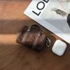 Mini Bucket Bag Coin Purse Genuine Leather Storage Pouch for Earphones Lipstick - Hanging Clip Included Compact Organizer Bag