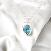 Blue Copper Turquoise Gemstone 925 Sterling Silver Jewelry Fashionable Pendant PP-56-43