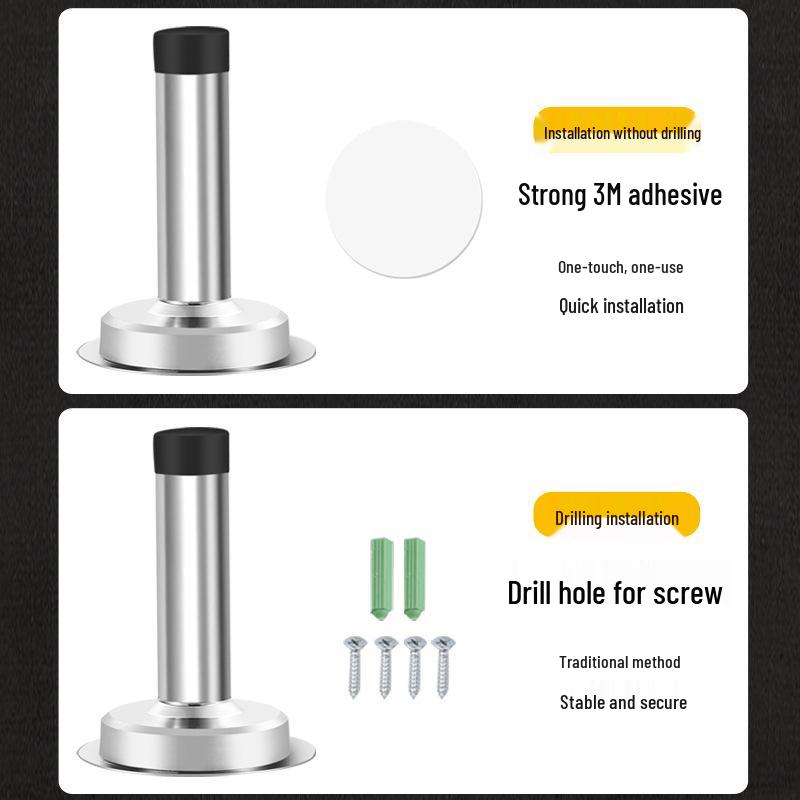 Stainless Steel Anti-Collision Rubber Door Stopper for Glass and Entrance Doors