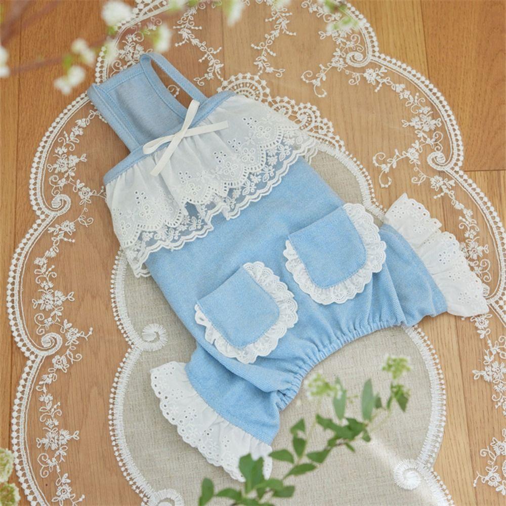 Breathable Pet Overalls Soft Dog Clothes Pet Supplies Pet Lace Jumpsuit  Summer