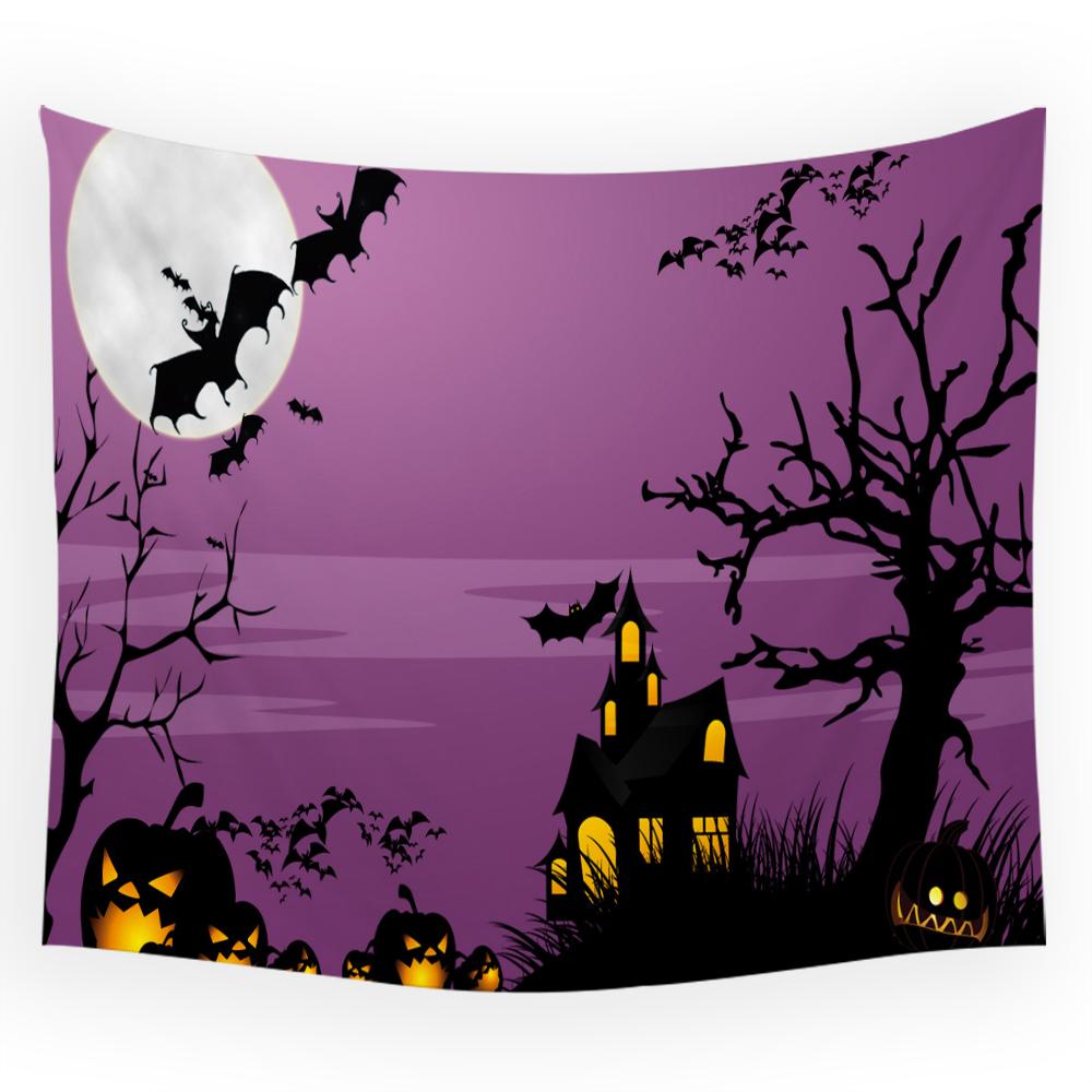 Psychedelic Bedroom Tapestry Dorm Decor Blanket Pretty Room Halloween Scary Spooky Pumpkin