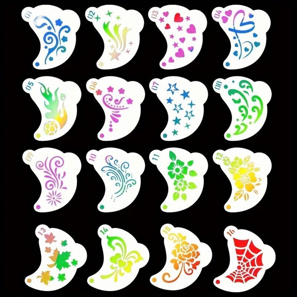 Face Painting Stencils and Hollow Templates for Wall Decor, Photo Album, DIY Hand Painting, Spraying and