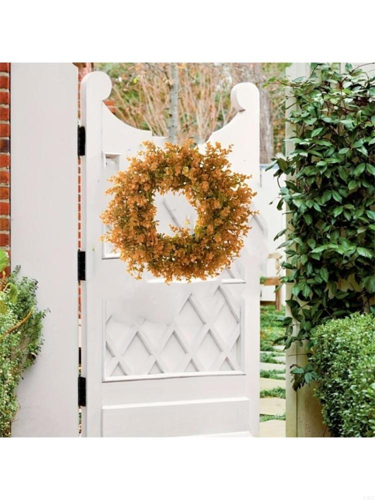 

Artificial Fall Wreath with Farmhouses Indoor Outdoor Window X3UC CN