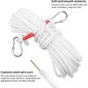 5/16" X 66 Ft Wire Center Flagpole Rope, White Braided Polyester Flagpole Halyard Rope with 2 Pieces Stainless Steel Snap Hooks, Solid Rope for