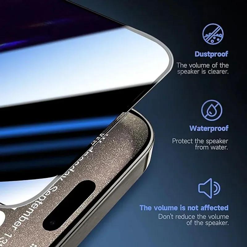 3 Stück gehärtetes Glas mit Blickschutz für iPhone17 16 15 14 13 12 11 pro max mini plus xs x Displayschutzfolie Anti-Spion staubfreie Installation