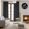 Thick Gray Velvet Curtain With Eyelets And Rings, Ready-Made, Blackout Velvet