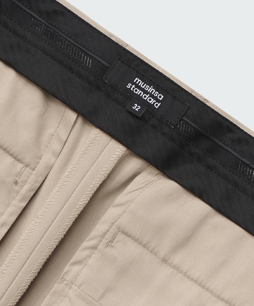 Musinsa Standard Wide Hidden Elastic Waist Slacks [Beige]