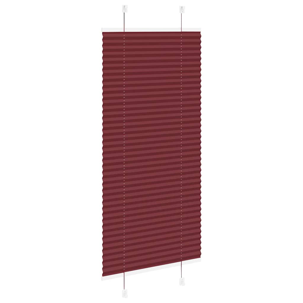 Burgundy Red Pleated Blind 60X150 Cm Fabric Width