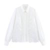 Kaslead New Women clothes Western Style Fashion Simple and Versatile Temperament Water Soluble Embroidery Shirts Top