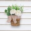 Spring And Summer White Hydrangea Flower Basket Door Hanging Cream Hydrangea Simulation Flower Window Hanging Home Decoration