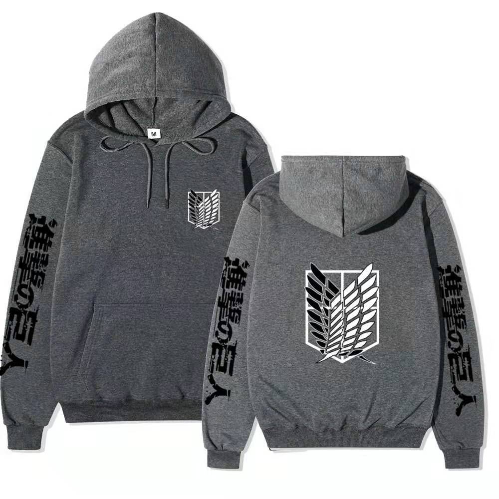 Attack on Titan Hoodie Unisex Fleece Sweatshirt Eren Mikasa Levi Character Print Autumn Winter Casual Pullover