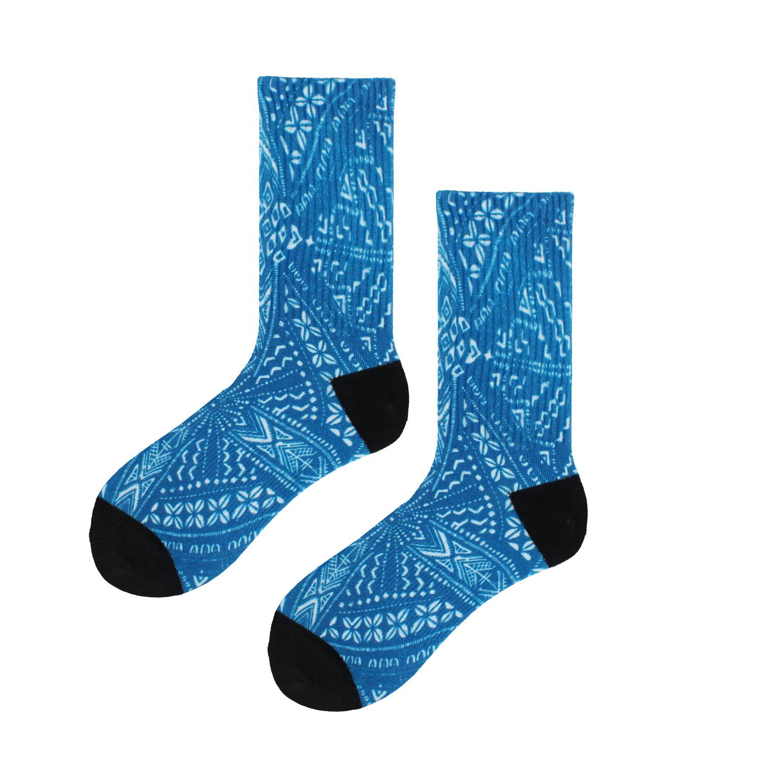 

Носки с цифровой печатью 360, носки Tide, сублимация, тай-дай, 3D-печать, хлопковые носки, мужские, летние 1 pair синий