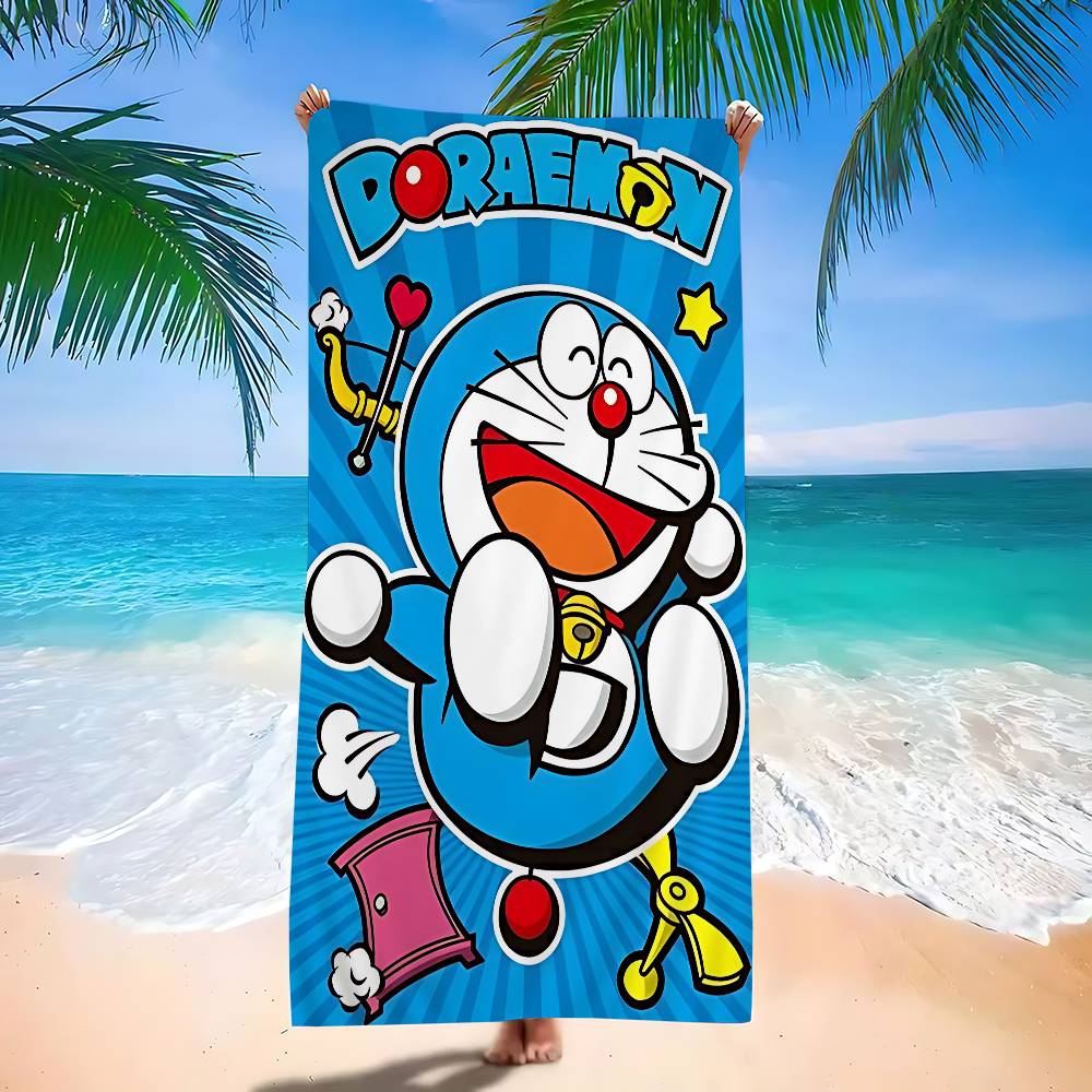 Funny Cartoon D-Doraemones Movie Microfiber Printed Beach Towel Mountain Climbing Yoga Beach Swimming Running Absorbent Towel