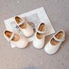 Chaussures en Cuir pour Petites Filles Souples Mary Janes pour Enfants avec Perles Perlé Chic Princesse Doux Simples Ballerines pour Enfants Blanches pour Mariage