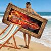 Fire Guitar Print Beach Towel, Large Soft Quick Dry Towel for Beach Camping Swimming