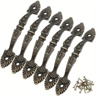 Furniture Hardware Door Window Handles Antique Bronze Cabinets Drawers Wardrobe Doors DIY Handles with Screws Bronze and Black