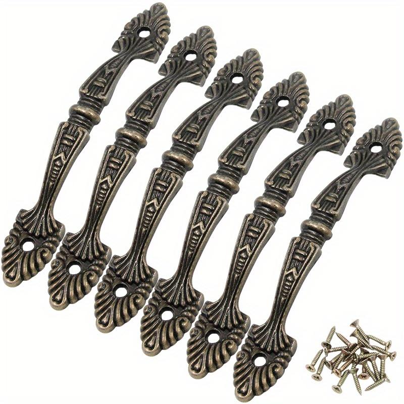 

WTEMPO Furniture Hardware Door Window Handles Antique Bronze Cabinets Drawers Wardrobe Doors DIY Handles with Screws Bronze and Black 6pcsHandles12pcsScrews бронзовый