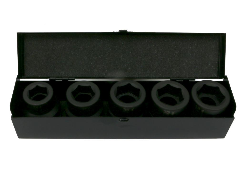 Zestaw Nasadek Udarowych 1" 5 Cz. 24. 27. 30. 32. 33 Mm Ze Stali Crmo Din 3129 Waryński