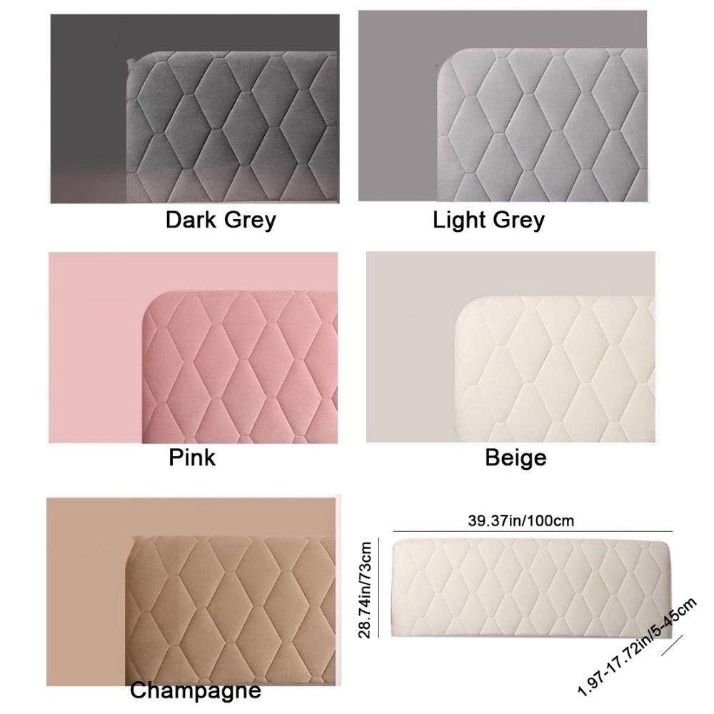 Velvet Quilted Bed Head Cover Solid Color Thickened Bed Back Protector Cover Dustproof Resilient All-inclusive Headboard Cover
